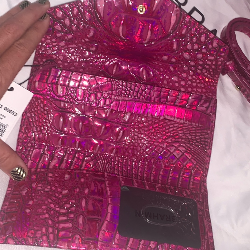 Brahmin Potion Melbourne pink purple Large Duxbury + Veronica Wallet NWT - Picture 5 of 8